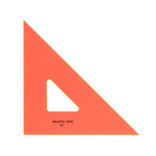 Pacific Arc Drafting Triangle, 12-inch, 45/90 Degrees, Fluorescent Orange - color: Fluorescent Orange, size: 12-in, 45/90 degrees