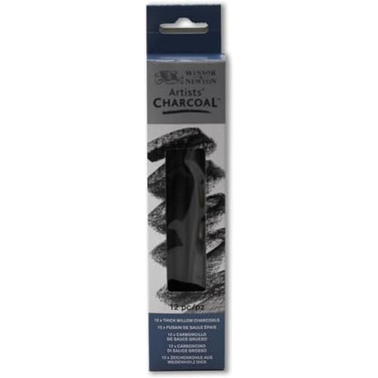 Winsor & Newton Artists' Willow Charcoal, Thick, Box of 12 - color: Thick, style: Box of 12