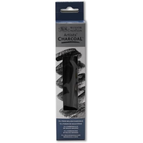 Winsor & Newton Artists' Willow Charcoal, Thick, Box of 12 - color: Thick, style: Box of 12