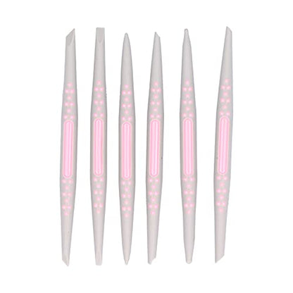 FLEXMAN 6Pcs Silicone Clay Sculpting Tool, Fondant Cake Decorating Tools, Modeling Dotting Tool, Pottery Craft Use for DIY Handicraft, Silicone Brush, Sculpture Pottery, Nail Art