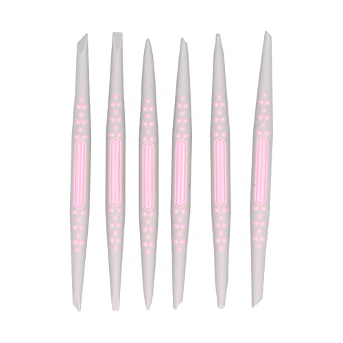 FLEXMAN 6Pcs Silicone Clay Sculpting Tool, Fondant Cake Decorating Tools, Modeling Dotting Tool, Pottery Craft Use for DIY Handicraft, Silicone Brush, Sculpture Pottery, Nail Art