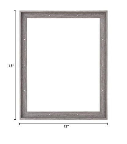 Combo Pack: Floater Frame + 12x18 inch Stretched Canvas for Painting, 1-3/8" Thick Frame + 3/4" Deep Blank Canvas with 12oz Primed 100% Cotton Canvas Fabric (Rustic Gray, 12 x 18 inch) - color: Rustic Gray, size: 12 x 18 inch