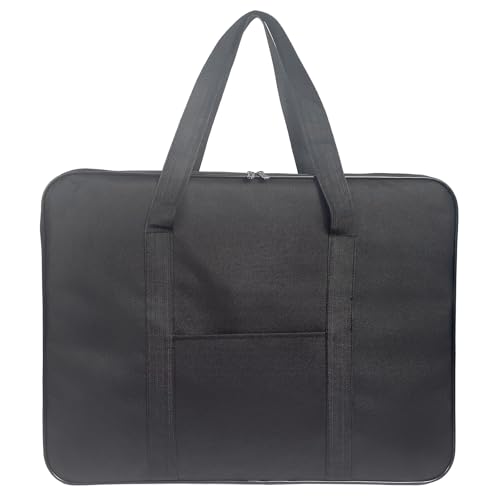 JJRING Art Portfolio Case, Wire Framed Nylon Portfolio Tote, Art Storage Bag in 23 Inches by 17 Inches, Great Carrying Bag for Artworks, Posters, Drawings, Prints(Black) - size: 23 Inches by 17 Inches