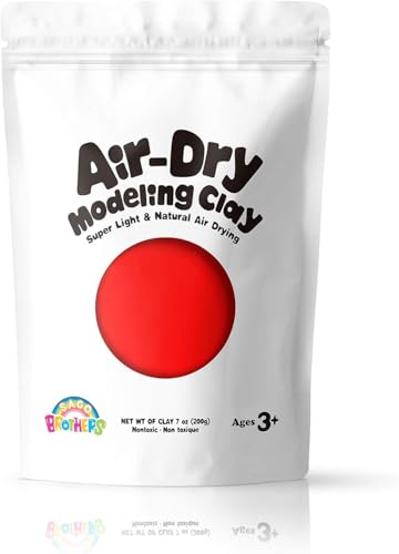 Sago Brothers Modeling Clay for Kids - Red, 7 oz Molding Magic Clay for Kids Air Dry, Super Soft Clay for DIY Slime, Ultra Light Air Dry Modeling Clay for Toddlers Children Teens | Molding magic clay for kids air dry, super soft for DIY slime. Ultra light