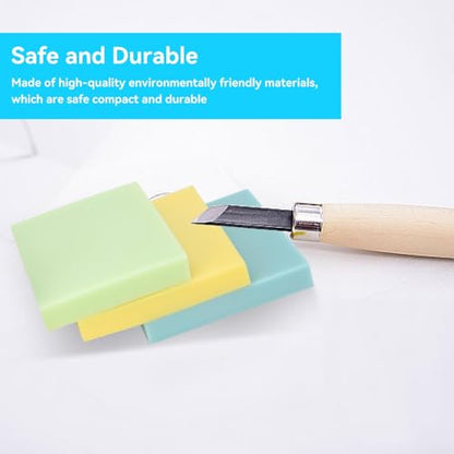 10 Pcs Rubber Carving Blocks, Rubber Stamps Stamp Carving Blocks DIY Rubber Carved Blocks Crafts Accessories Soft and Easy to Carve