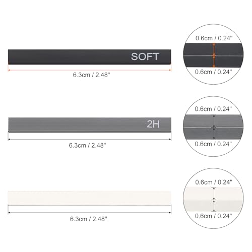 PATIKIL Compressed Charcoal Sticks Set, 3 Type Art Supplies Sketch Square Stick for Artist Drawing Sketching Shading Painting, Black White