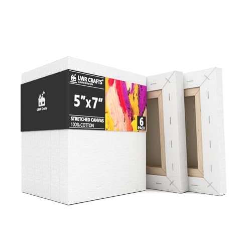 LWR CRAFTS Stretched Canvas 5" X 7" Pack of 6 - size: 5"x7"x6 (standard)