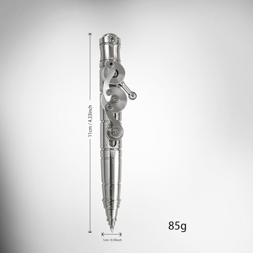 Dr. Metalleung Bolt Action Pen: Pocket EDC Retractable Ballpoint Pen, Refillable, Heavy Duty Stainless Steel Pen - Design for Smooth Office Writing & Gifts - style: Mechanical gear pen