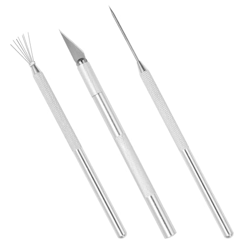 suiwotin 3pcs Precision Clay Needle Tool Set for Detailing - Carving Knife, Sculpture Pin & Texture Needle for Fine Ceramics, Polymer Clay & Miniature Sculpting