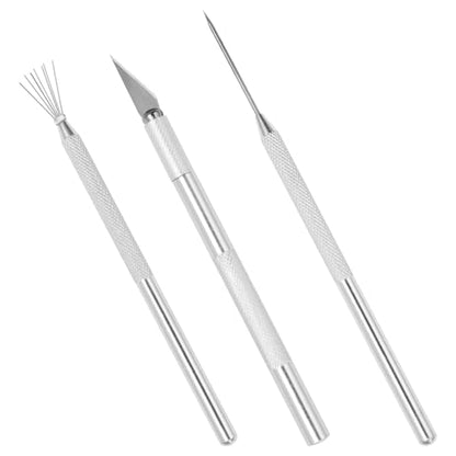 suiwotin 3pcs Precision Clay Needle Tool Set for Detailing - Carving Knife, Sculpture Pin & Texture Needle for Fine Ceramics, Polymer Clay & Miniature Sculpting