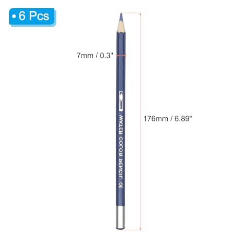 PATIKIL Watercolor Pencil, 6Pcs Water Soluble Pencils for Blending, Coloring, Sketch Drawing, Painting, Ocean Blue - color: Ocean Blue