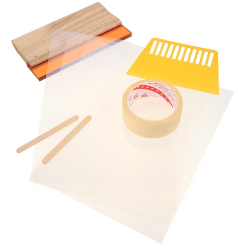 SUPVOX Screen Printing Kit 10pcs DIY Fabric Ink Squeegee Scraper Set for Handmade Silk Screen Printing Crafts Starter Supplies