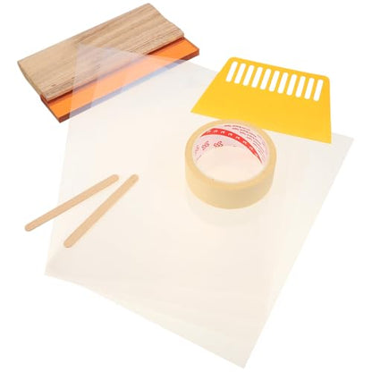 SUPVOX Screen Printing Kit 10pcs DIY Fabric Ink Squeegee Scraper Set for Handmade Silk Screen Printing Crafts Starter Supplies