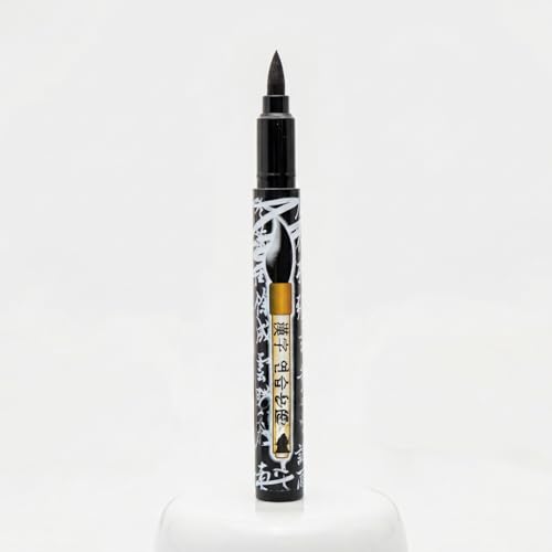 Benepisyo Black Calligraphy Brush Pens for Beginners, 2 Pack 민화 붓펜 | Flexible brush tip, rich black ink, traditional Asian design, beginner friendly, smooth flow, hand lettering tools
