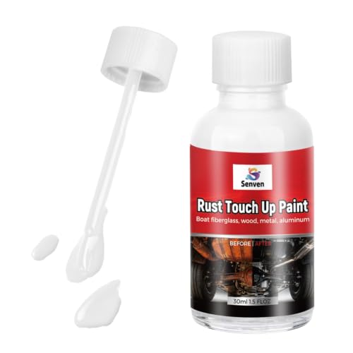 Rust White Touch Up Paint, Multi Surface Acrylic White Touch Up Paint Pen Scratch Repair for Rust Metal,Walls,Cabinets,Appliances,Wood,Door,Furniture,Enamel, High Temperature Heat Resistant, 1.5 Fl Oz - color: White-GWX-9