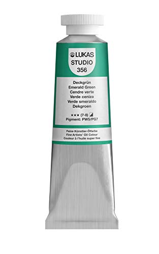 Lukas Studio Artist Oil Color Paints - High-pigment oil paint made with natural binder for artist, painting, & more! - [Emerald Green - 37 mL] - color: Emerald Green, size: 1.3 Fl Oz (Pack of 1)