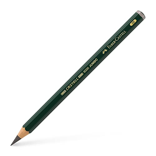 Faber-Castell Supreme Artist Quality Castell 9000 Jumbo Graphite Single Pencil, with Extra Thick 2B 5.3mm Lead - style: 2b