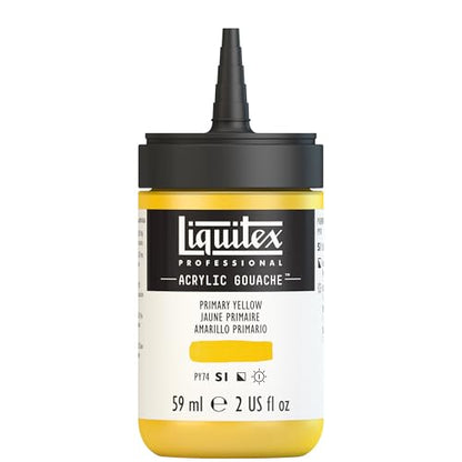 Liquitex Professional Acrylic Gouache, 2-oz (59ml) Bottle, Primary Yellow - color: Primary Yellow