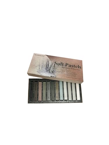12-Pack Gray Tone Soft Pastel Sticks - Square Water-Soluble Artist Chalks with High Pigment for Sketching, Drawing & Illustration (Perfect for Artists, Beginners & Hobbyists) (Grey) - color: Grey