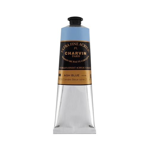 Charvin Extra Fine Professional Acrylic Paint - Ash Blue, 60ml Tube, Triple-Milled, Lightfast Pigments, Open Stock Artist Acrylic Paints in Nature-Inspired Hues - color: Ash Blue, size: 2.02 Fl Oz (Pack of 1)