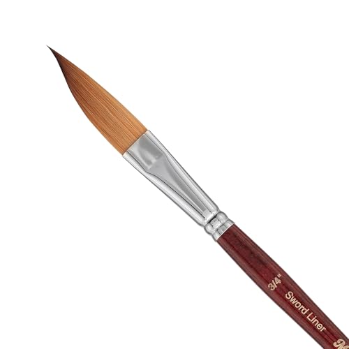 Creative Mark Mimik Kolinsky Watercolor Brush - 3/4" Sword Liner - Short Handle Synthetic Paint Brush - Handmade in Germany - Synthetic Sable Paint Brushes for Professional Artists - Animal-Friendly - size: 3/4"