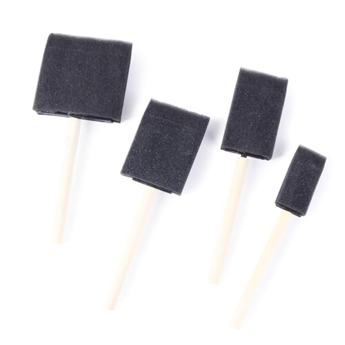 Twenty Pcs Sponge Paint Brush Set Assorted Sizes Wood Handle Foam Brushes for Painting Staining Varnish Craft - size: 2.5cm diameter