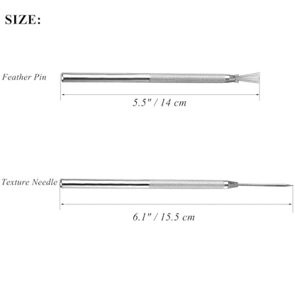2 in 1 Clay Needle Tools Sculpting Ceramics Pottery Carving Tools for Model Clay Supplies, Ceramic & Pottery Tools Includes Sculpture Feather Pin & Detail Needle Carving Tools Sets, 2PCS, LXLVOUEG