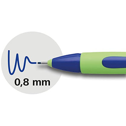 Schneider Xpress Premium Fineliner, 0.8 mm Porous Point, Light Green Barrel, Blue Ink, Box of 10 Pens (190003) - color: Blue