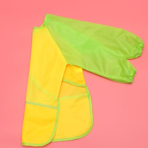 BESPORTBLE Waterproof Apron Long Sleeve Art Painting Aprons with 3 Pockets, Medium Size, 2pcs Blue and Yellow Set Suitable for Painting and Craft Activities