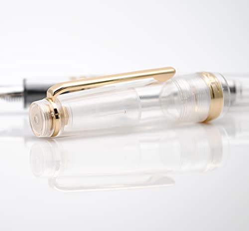 JINHAO 82 Fountain Pen with Gold Clip (F Nib 0.5mm, Transparent) - color: Transparent