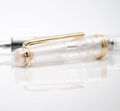 JINHAO 82 Fountain Pen with Gold Clip (F Nib 0.5mm, Transparent) - color: Transparent