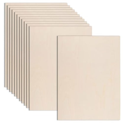 AWIZOM 12 Pack Basswood Sheets for Crafts-18 x 24 x 1/8 Inch- 3mm Thick Plywood Sheets with Smooth Surfaces Unfinished Wood Boards for Laser Cutting, Wood Burning, Architectural Models, Staining - size: 18 x 24 inch