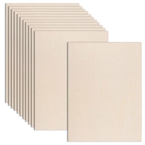 AWIZOM 12 Pack Basswood Sheets for Crafts-18 x 24 x 1/8 Inch- 3mm Thick Plywood Sheets with Smooth Surfaces Unfinished Wood Boards for Laser Cutting, Wood Burning, Architectural Models, Staining - size: 18 x 24 inch