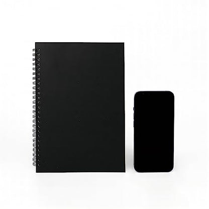 DSTELIN 9 inch x 6 inch, 100GSM, Blank Spiral Notebook, 1-Pack, Soft Cover, Sketch book, 160 Pages / 80 Sheets, (Black)