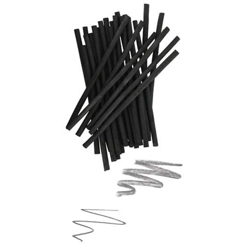 PH Coate Artist Willow Charcoal Medium, 25 Sticks, Black - style: Medium