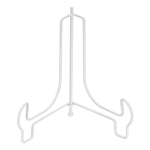 uxcell 6 Inch Plate Stand for Display, Iron Decorative Plate Holders Folding Display Stand Easel for Book Platter Photo Picture Frame Tabletop Art, White