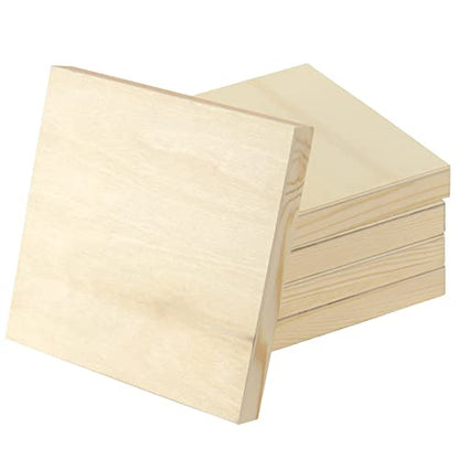 JOIKIT 20 Pack Wood Canvas Panels 6 x 6 x 5/8 Inch, Wooden Canvas Board 15x15x1cm Unfinished Wood Cradled Painting Panel Boards, Artist Wooden Canvases for Burning, Pouring, String Art, Crafts - size: 6 x 6 inch 20PCS