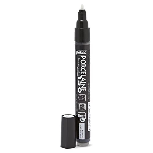 Pebeo Porcelaine 150, China Paint Bullet Tip Marker - Anthracite Black - color: Anthracite Black, style: Fine