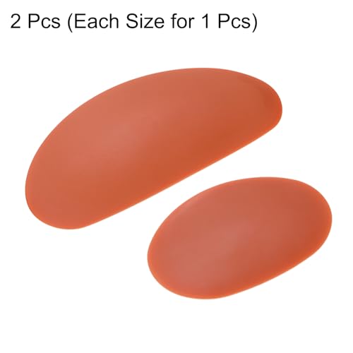 HARFINGTON 2pcs Pottery Ribs Soft Silicone Rubber Clay Ceramic Sculpting Tools for Finishing Shaping and Smoothing Removing Finger Marks Small & Large - size: Small & Large