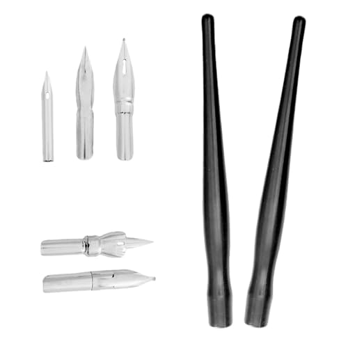 NUOBESTY 2 Sets Comic Dip Pens with Plastic Holders and Stainless Steel Nibs for Manga Drawing, Calligraphy, and Art Writing
