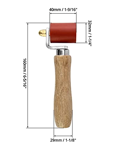 QWORK® Silicone Seam Roller, High Temperature Resistant Silicon Seam Hand Pressure Roller Welding Tool, 40mm, Red