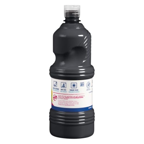 Prang Ready-to-Use Tempera Paint Quart, 32 oz., Black, 6 Count - color: Black (Pack of 6)
