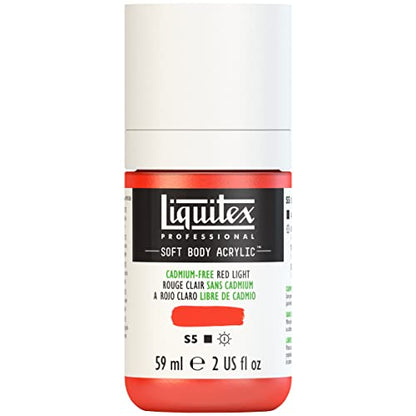 Liquitex Professional Soft Body Acrylic Paint, 59ml (2-oz) Bottle, Cadmium-Free Red Light - color: Cadmium-free Red Light, style: 2-oz Bottle