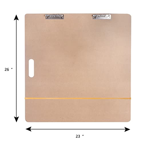 Vencer Art Supply 23" x 26" Artist Sketch Tote Board,Drawing Board with Clips and Handle for Classroom,Studio or Field Use,VAB-003 - size: 23" x 26"