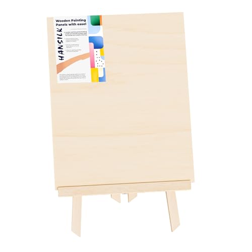 Unfinished Wood Canvas Panels for Painting, 8×10" Basswood Canvas- 1/2" Deep Cradle Board with Easel for Acrylic and Oil Painting, Pouring Art, Crafting - size: 8*10-1