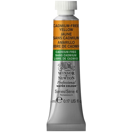 Winsor & Newton Professional Watercolor, 5ml (0.17-oz) Tube, Cadmium-Free Yellow - color: Cadmium-free Yellow, style: 0.17-oz Tube