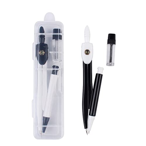 LUNIZ Drawing Compass Compass Metal Student Exam Drawing Size Stationery Set School Study Stationery Multifunctional Compass Straight Ruler Triangle Drafting Tools