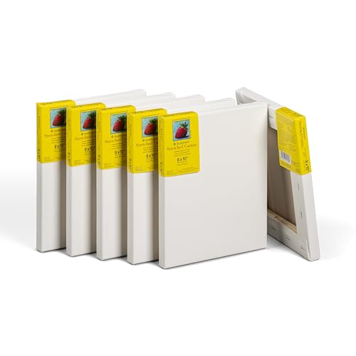 Strathmore 300 Series Traditional Stretched Canvas Pack, 8x10 inch, 6 Pack, Art Canvas for Students Professionals - size: 8x10 inch, style: Traditional Profile