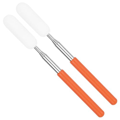 2pcs Telescoping Sponge Stick for Pottery, Retractable Ceramic Sponge Stick Extend up to 28.35in for Cleanup Excess Water from Tall or Narrow Pottery (Small)