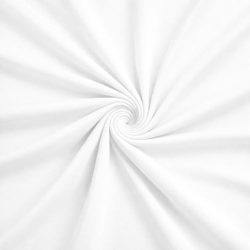 ITY Jersey Fabric | Spandex Knit | 2-Way Stretch | 95% Poly, 5% Spandex | Anti-Wrinkle, Breathable | 60" Wide | By the Yard | Apparel, Event Decor, Drapery (White, 1 Yard) - color: White, size: 1 Yard